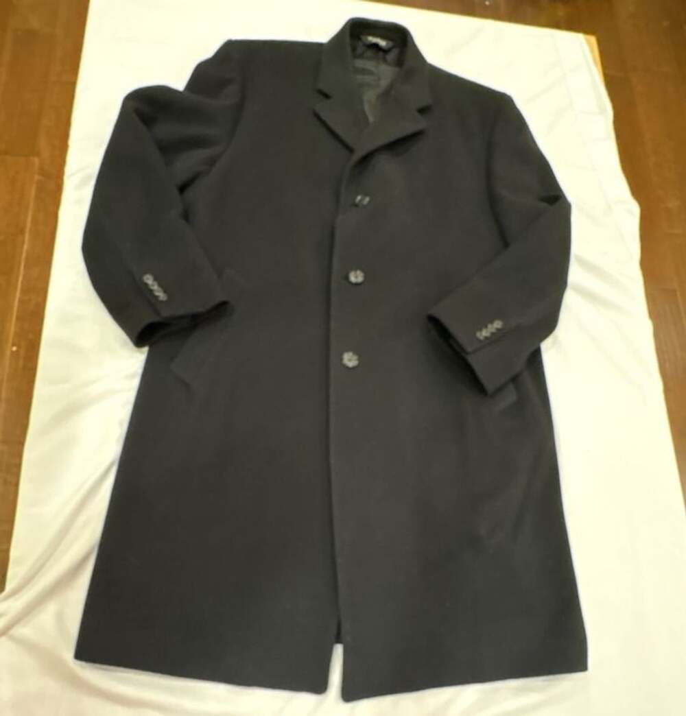 Jos. A. Bank Black Wool Blend Overcoat Topcoat 42S